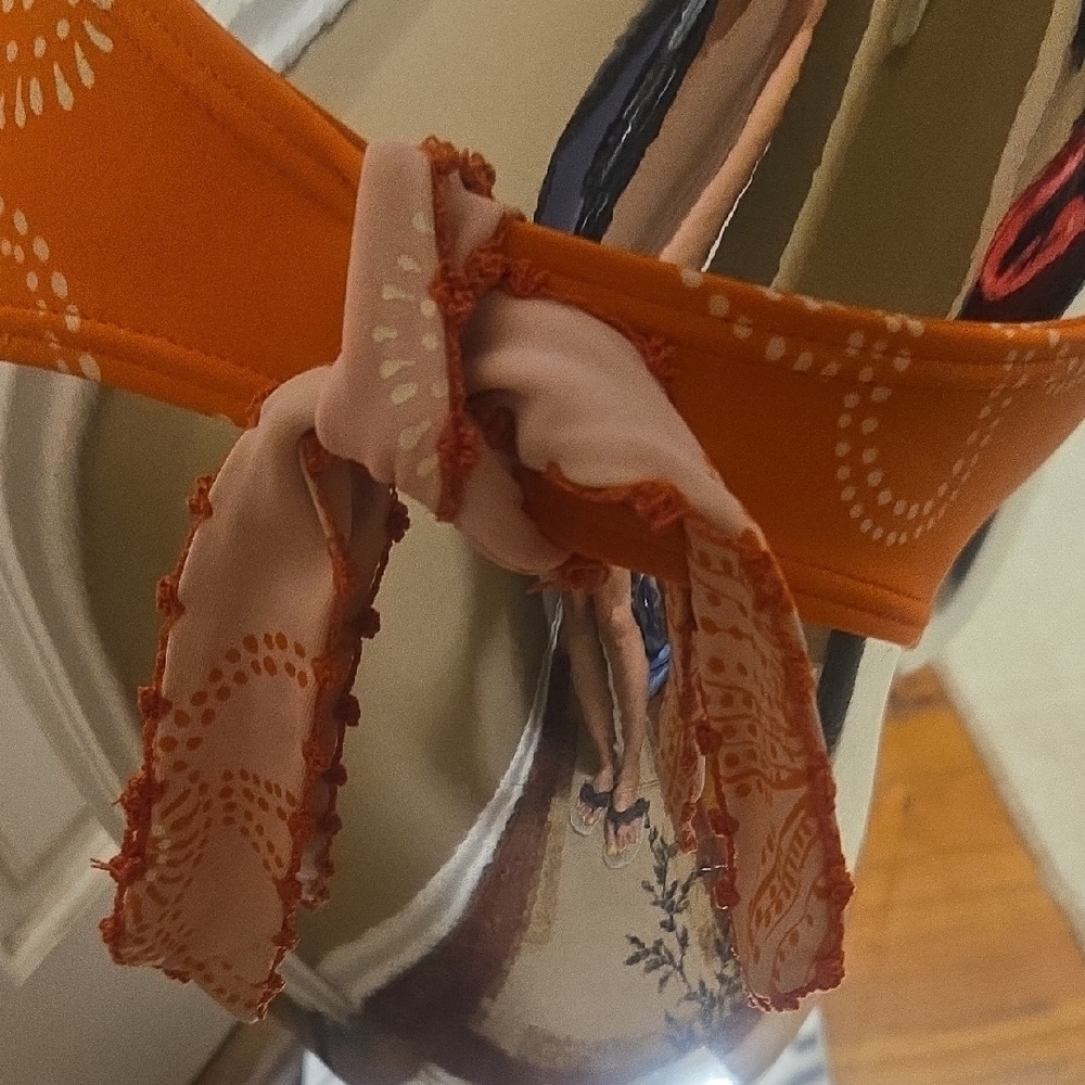Vibrant Orange and Pink Bikini Set - Picture 8 of 16